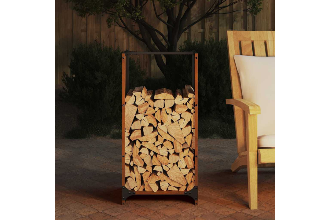 High-Quality Firewood Rack 40 x 30 x 80 cm Weathering Steel
