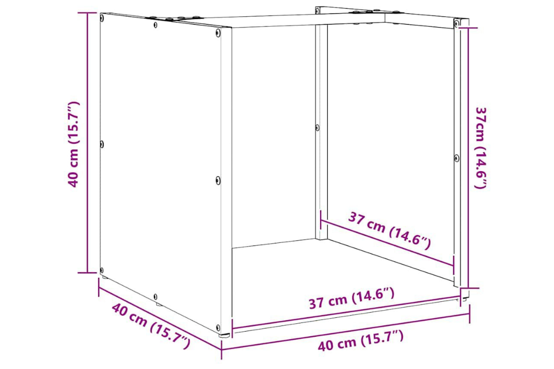 Firewood Rack Anthracite 40 x 40 x 40 cm Cold-Rolled Steel Specifications