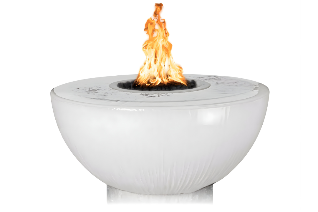 The Outdoor Plus 38" Sedona 360° Spill Fire & Water Bowl - Limestone
