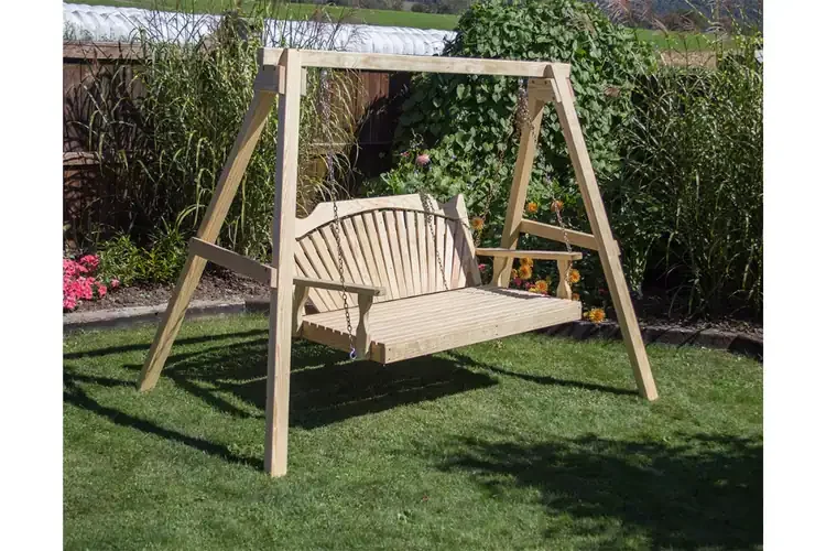 Treated Pine Fanback Swingbed with Frame
