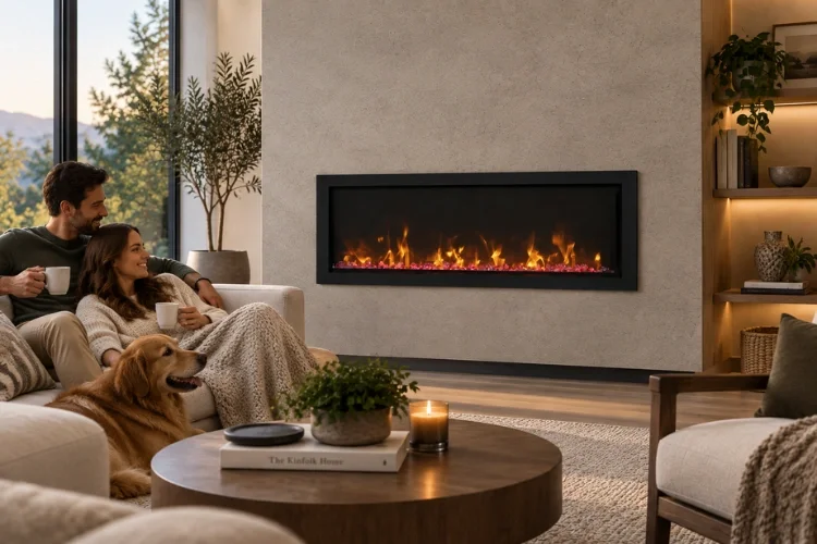 Cozy Modern Fireplace Living Room
