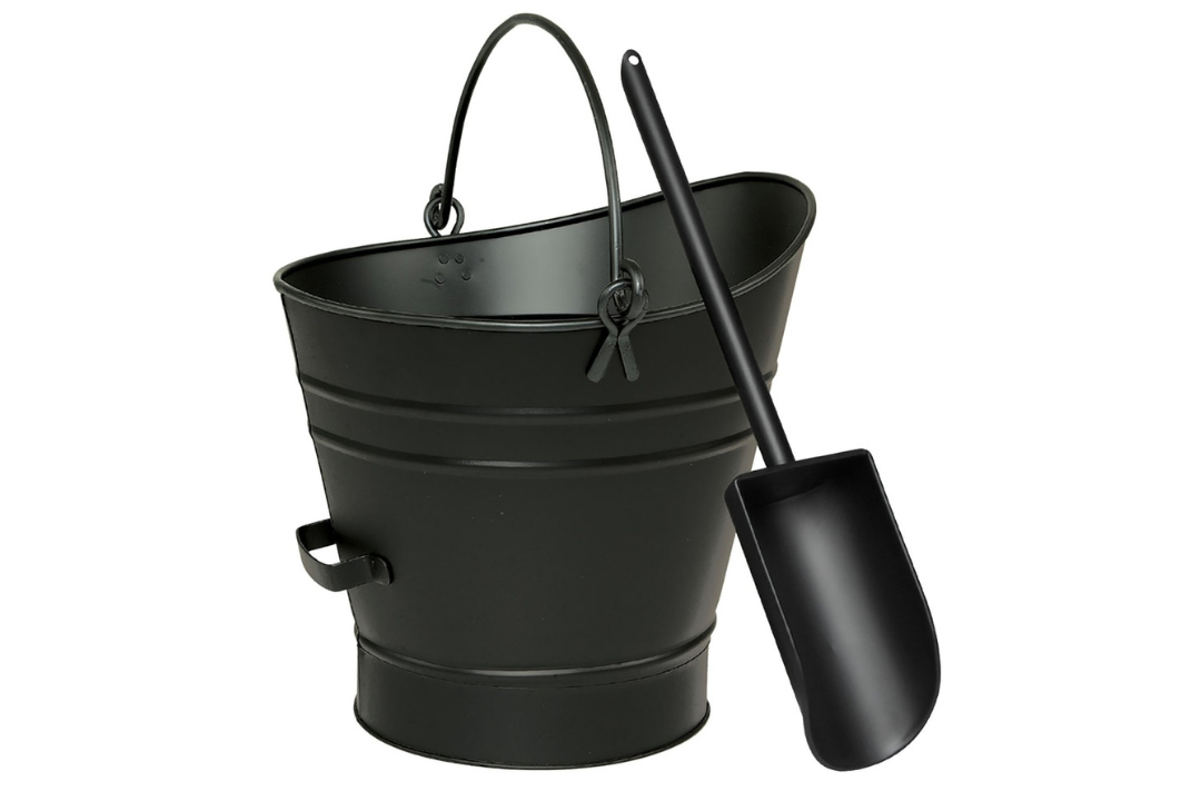 Traditional Coal Hod Pellet Bucket – Small with Scoop Made of Galvanized Steel