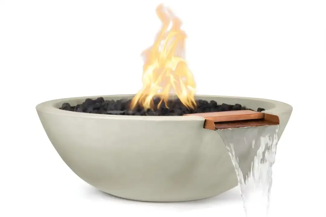 27" Sedona Fire & Water Bowl GFRC Concrete - Ash