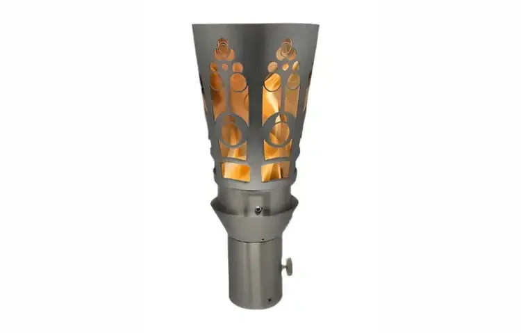 Wide Mosaic Torch Style Stainless Steel Gas Tiki Torch – Elegant Outdoor Lighting