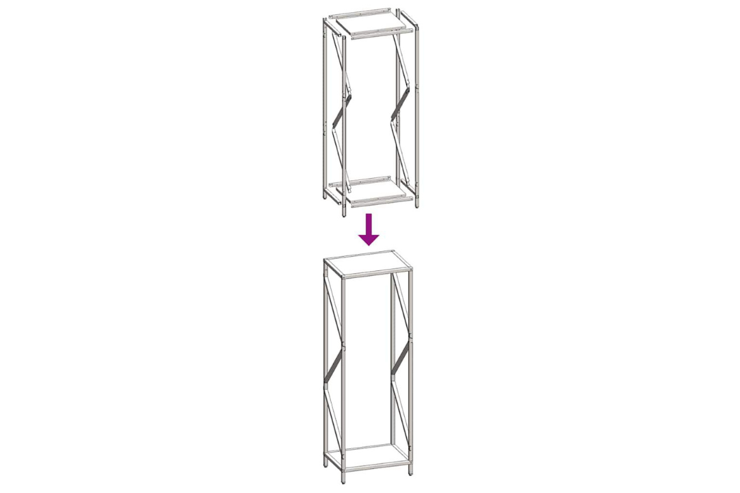 Firewood Rack 34 x 25 x 100 cm in Black Made of Cold-Rolled Steel Easy Assembly