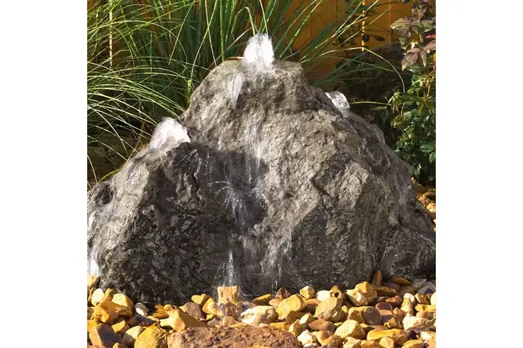 Triple Cascade Fountain Kit – GFRC Rock Water Feature for Outdoor Spaces in Dapple Gray