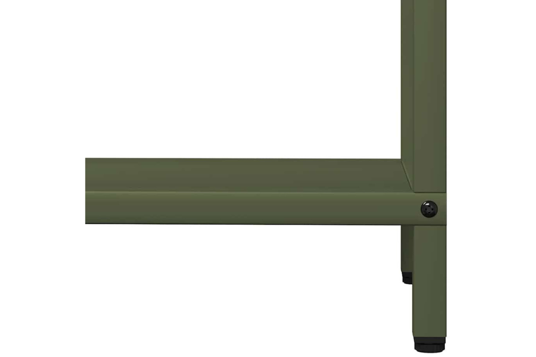Aesthetic Firewood Rack 60 x 25 x 60 cm in Olive Green Made of Cold-Rolled Steel
