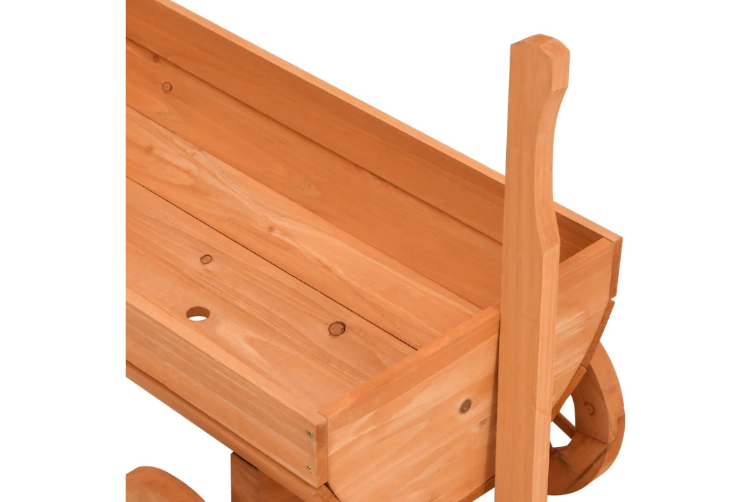 Decorative Wagon Solid Wood Fir With 4 Sturdy Wheels and a Handle