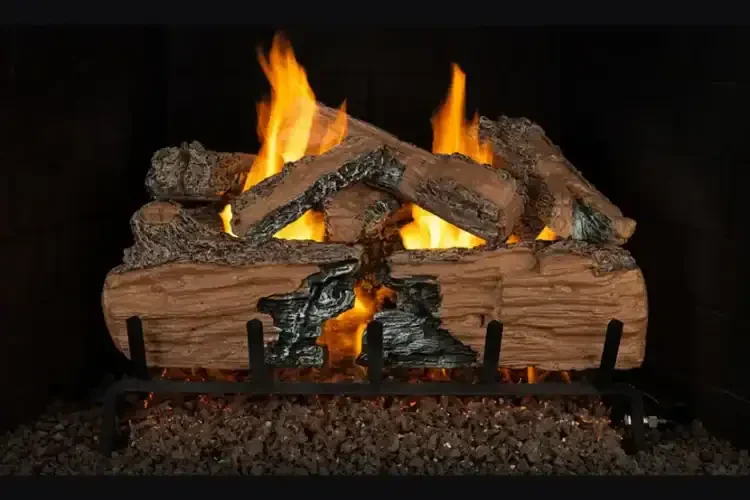 Real Fyre Charred Split 18" Outdoor Vented Gas Log Set with Burner
