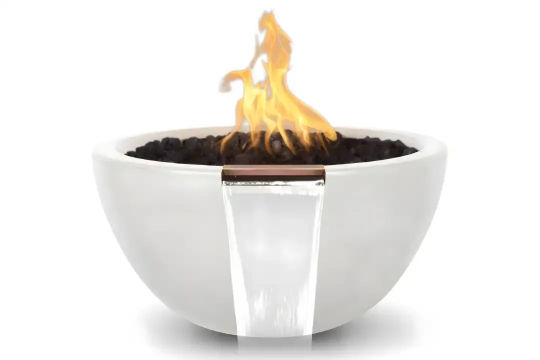 Luna GFRC Fire & Water Bowl - Limestone
