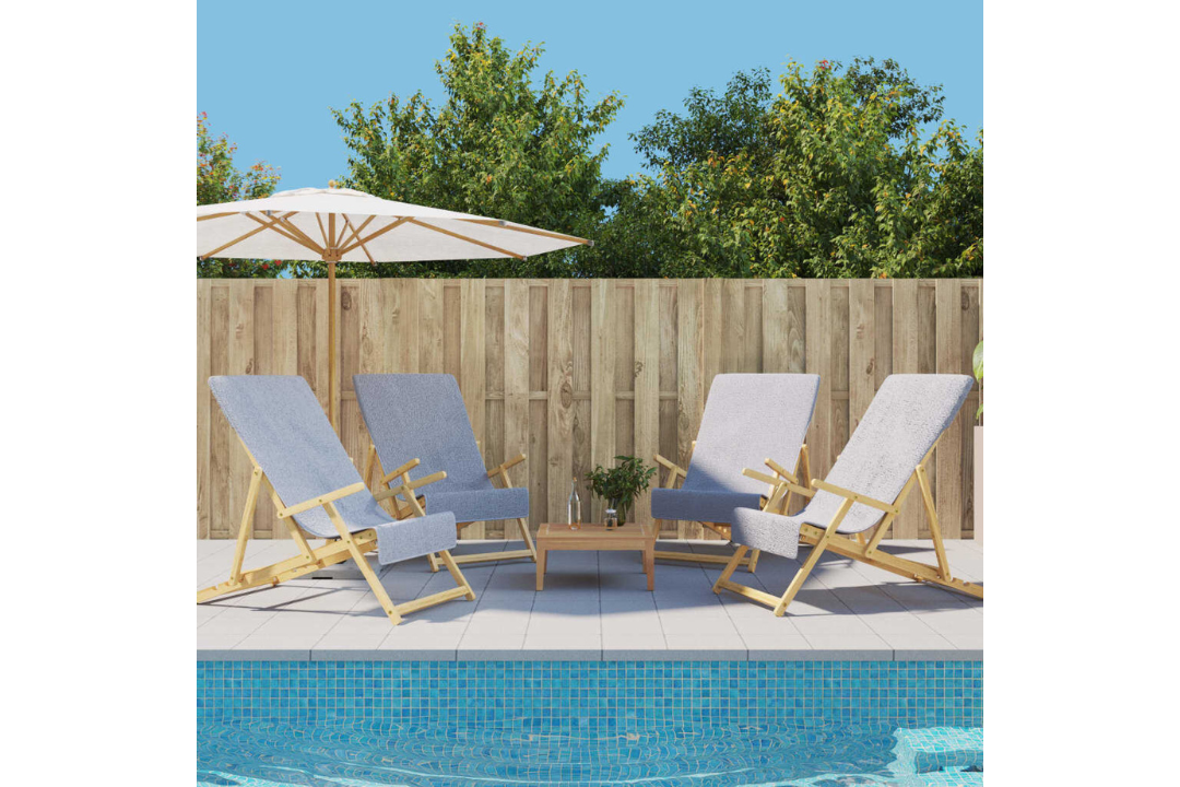 Beach Towels 4 pcs – 60 x 135 cm in Gray with 400 GSM Cotton Blend