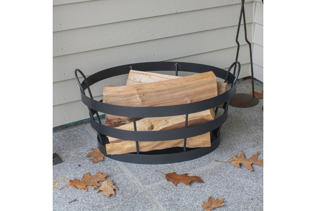 Shaker Log Bin in Graphite Powder Coated Finish