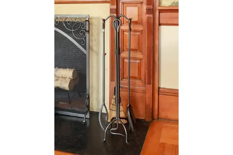 Country Classic Fireplace Tool Set in Graphite Powder Coated Finish