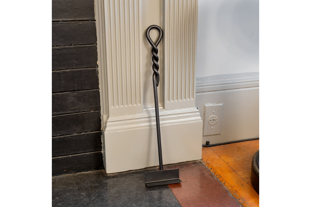 Rope Handle Mini Hoe Fireplace Tools – Made from Wrought Iron, Black Finish