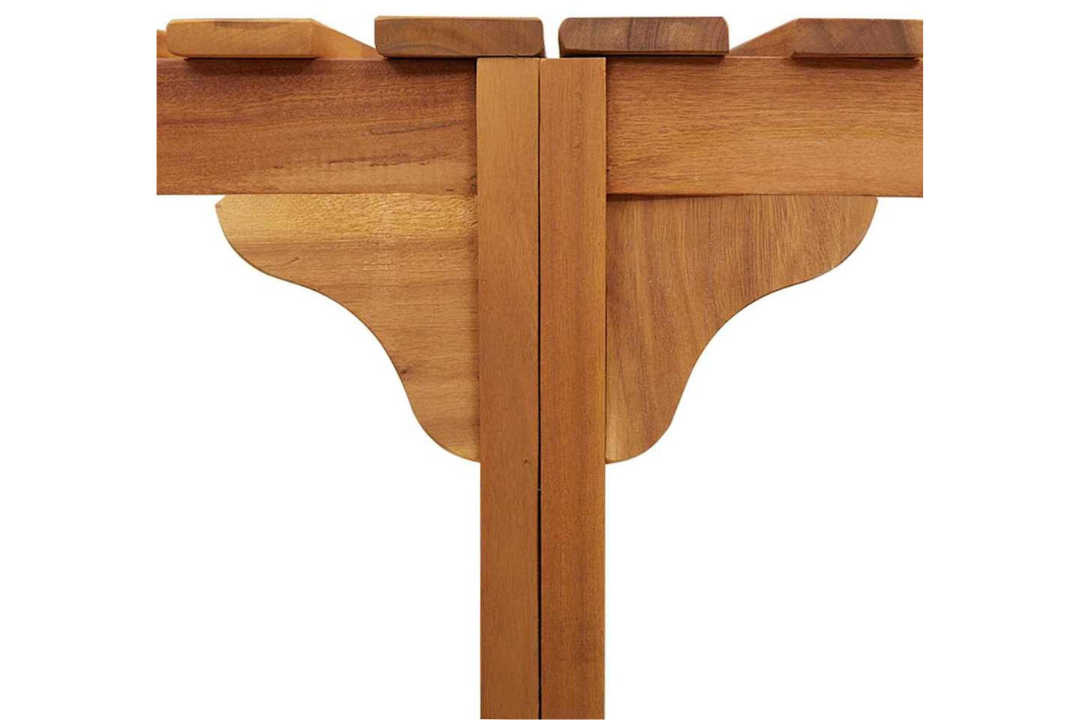 Sleek Hot Tub Surround Half-Round Solid Wood Acacia in 252 x 111.5 x 55.5 cm