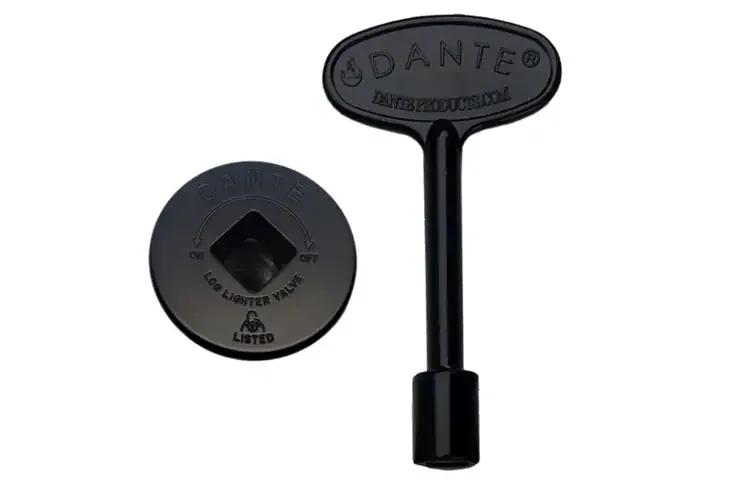 Flat Black Floor Plate With 3" Gas Valve Key