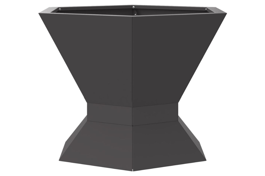Modern Hexagonal Black Fire Pit 50 x 50 x 40 cm Cold-Rolled Steel