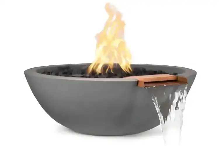 27" Sedona Fire & Water Bowl GFRC Concrete - Natural Gray