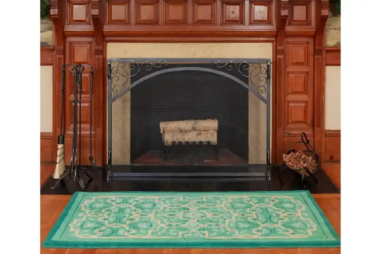 Large Leaf Fireplace Tool Set In Use