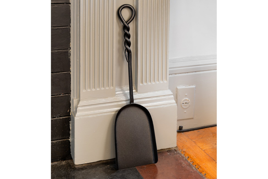 Rope Handle Mini Shovel Fireplace Tools – Made from Wrought Iron, Black Finish