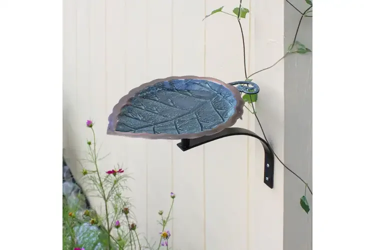 Aspen Leaf Birdbath & Wall Mount Bracket