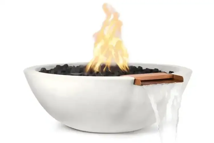27" Sedona Fire & Water Bowl GFRC Concrete - Limestone
