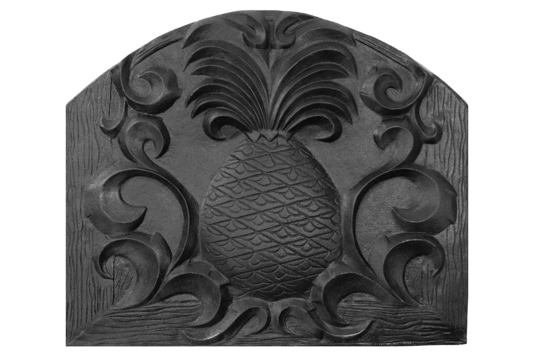 Welcome Fireback – Cast Iron Fireplace Back with Pineapple Design