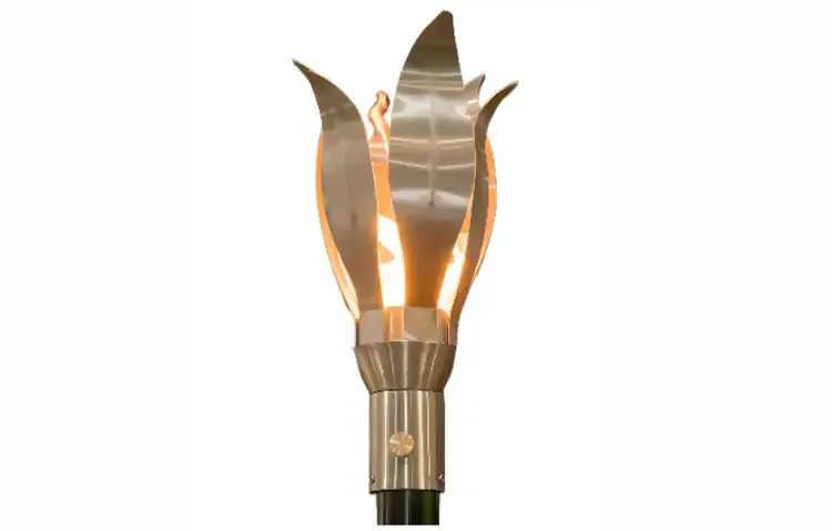 Flower Stainless Steel Gas Tiki Torch Head – Artistic Outdoor Flame Lighting
