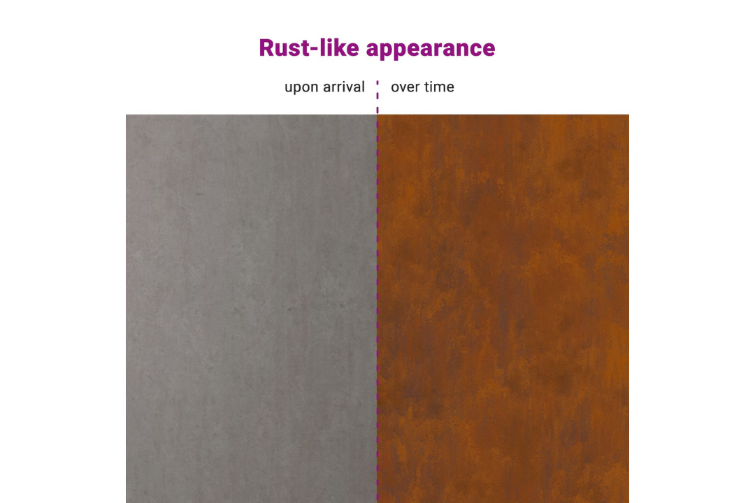 Fire Pit 50 x 50 x 100 cm Steel in Rusty Brown Weathering Steel with Its Rust-Like Appearance