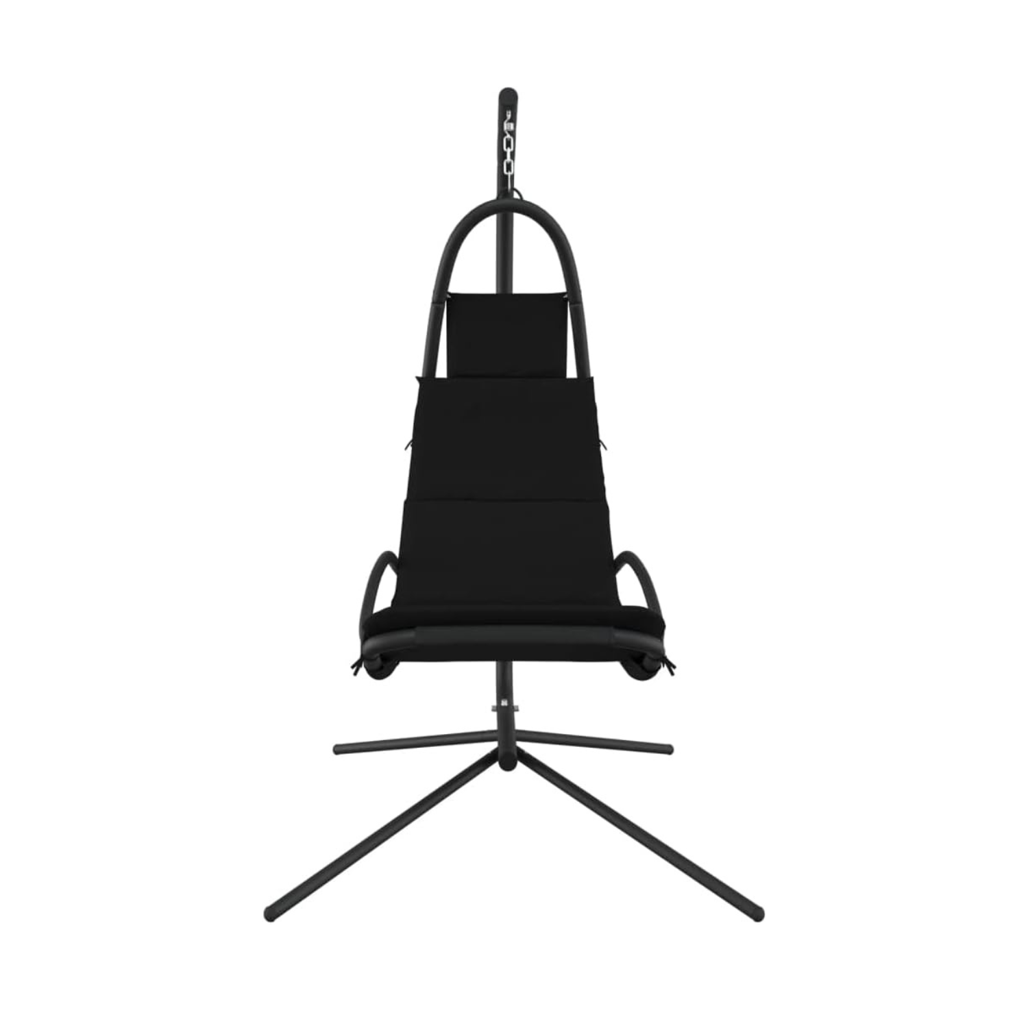 Garden Swing Chair with Cushion Oxford Fabric and Steel in Black With Cushion that Doesn't Wrinkle