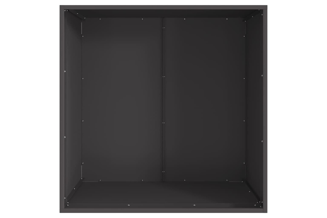 Fire Pit Square 80 x 80 x 43 cm Steel in Black Powder-Coated Finish Cold-Rolled Steel