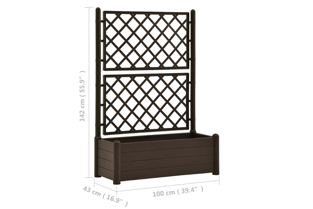 Garden Planter with Trellis PP Mocha Specifications