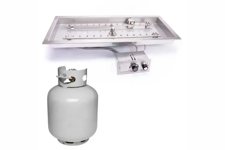 HPC Rectangle H-Burner Inserts Push Button Ignition Small Tank
