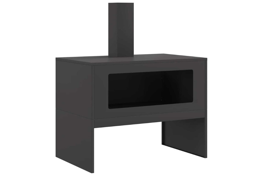 Fire Pit with Chimney 80 x 50 x 96 cm in Black