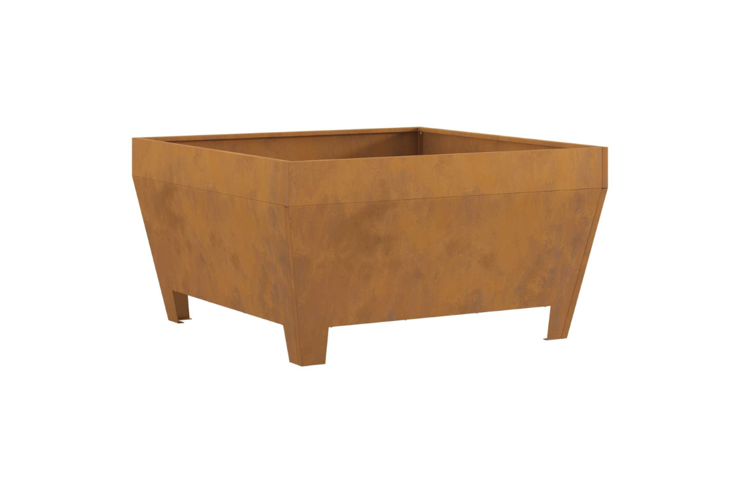 Fire Pit Square 80 x 80 x 43 cm Steel in Rusty Brown