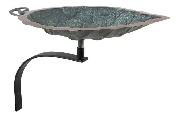Aspen Leaf Birdbath & Wall Mount Bracket Weather Tough