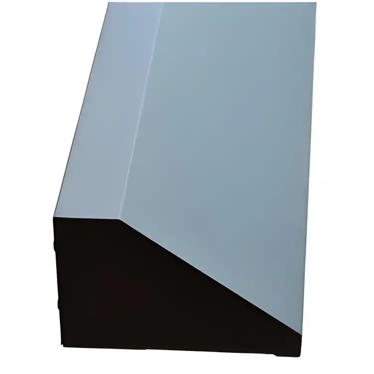 8-1/2" Deep Fireplace Hood in Flat Black Powder Coat Finish Side View