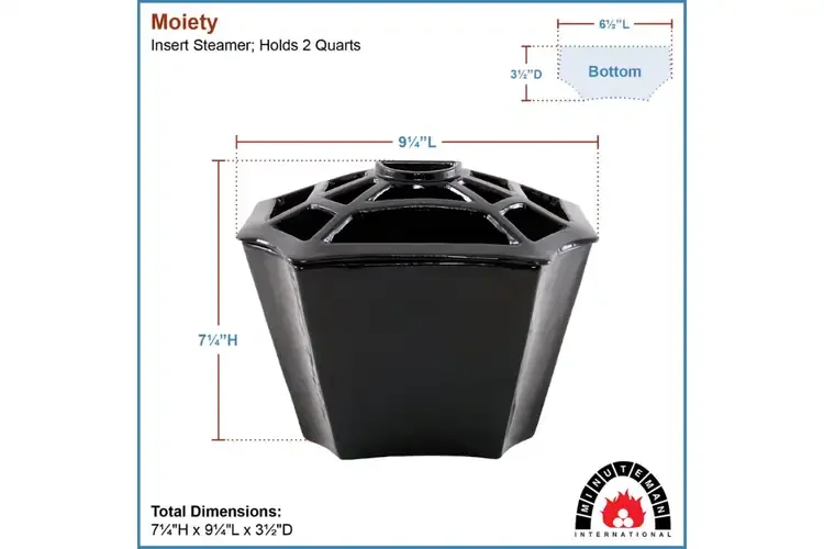Moiety Insert Steamer – 2-Quart Cast Iron Humidifier for Wood Stove Inserts Specifications