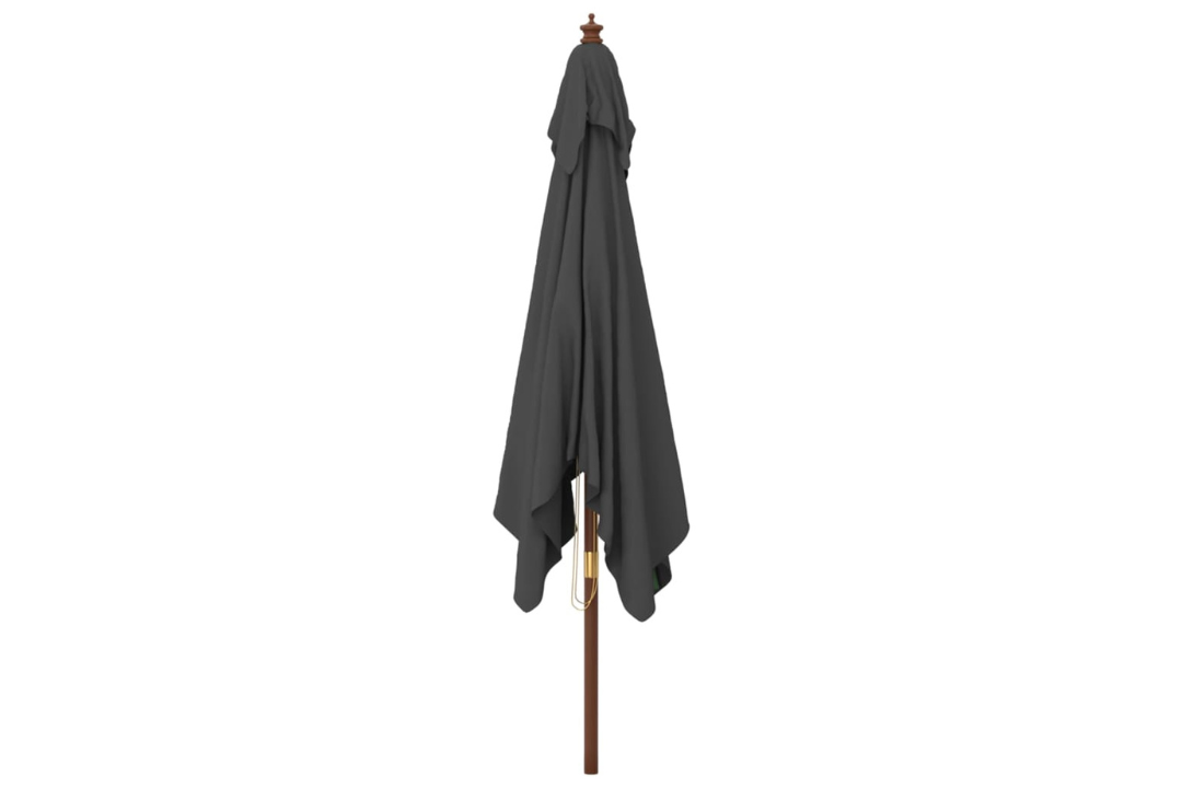 Foldable Garden Parasol with Wooden Pole 300x300x273 cm in Anthracite