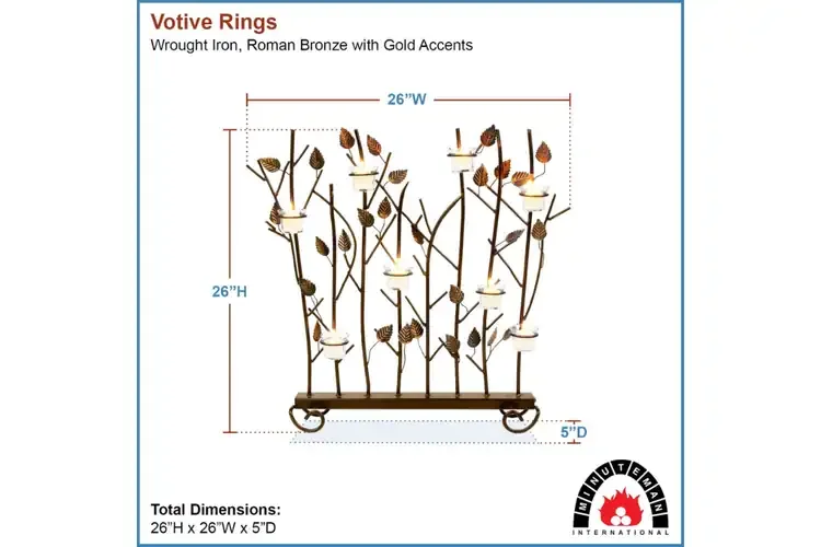 Votive Rings Fireplace Summer Screen Specifications