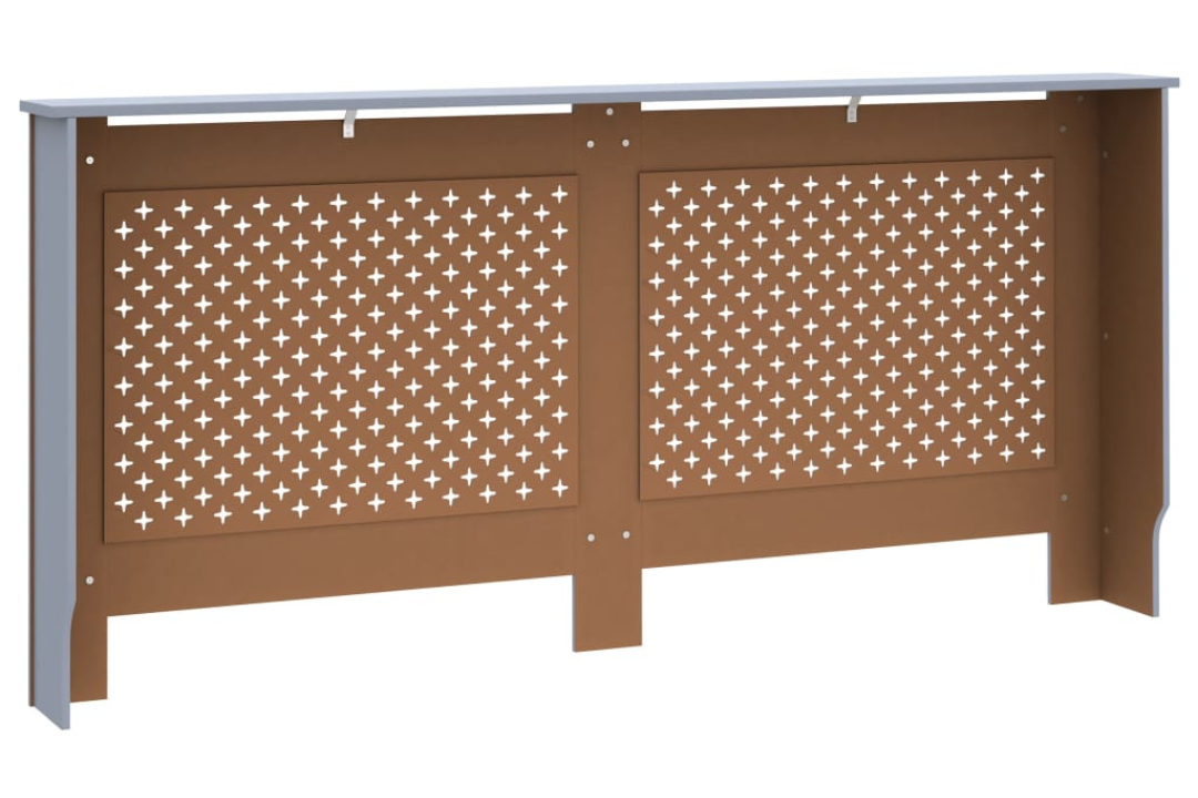 Radiator Cover MDF 172 x 19 x 81.5 cm – Modern Slatted Cabinet in Anthracite with Cross-Pattern Slats