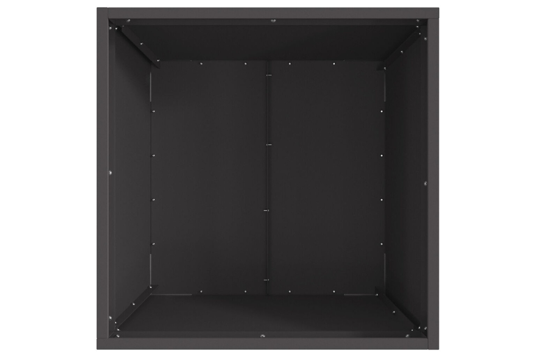 Square Fire Pit 50 x 50 x 38 cm in Black Powder-Coated Finish Cold-Rolled Steel