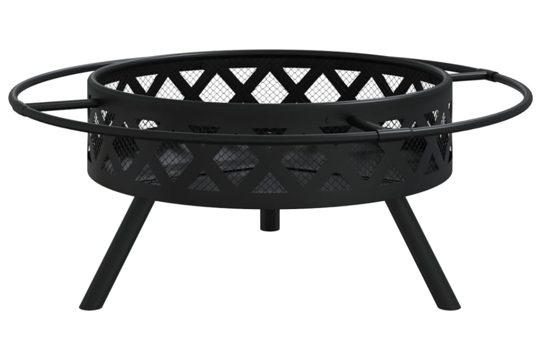 Durable Fire Pit with Poker 70 cm XXL Steel