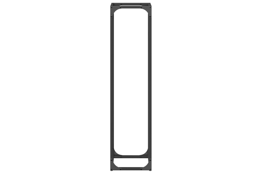 Space-Saving Firewood Rack 25 x 25 x 100 cm in Black Made of Cold-Rolled Steel