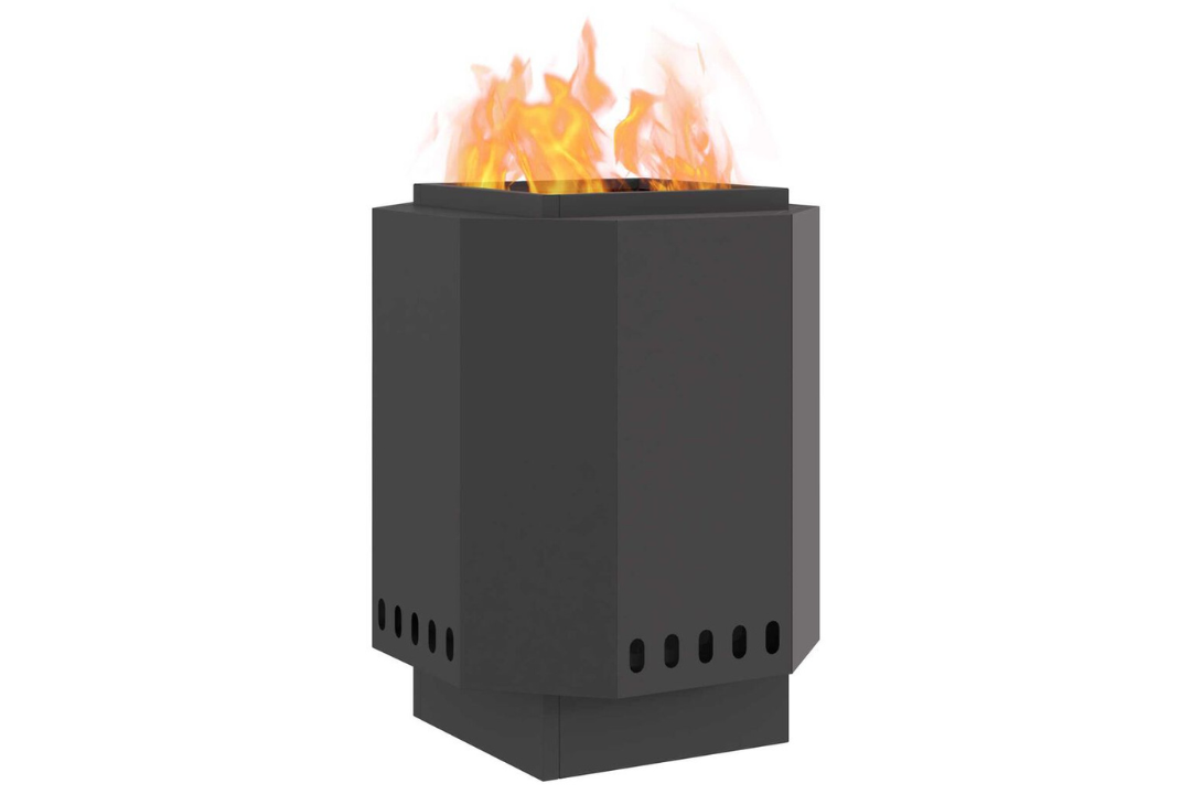 Smokeless Fire Pit 38 x 38 x 51 cm Steel in Black Matte Finish