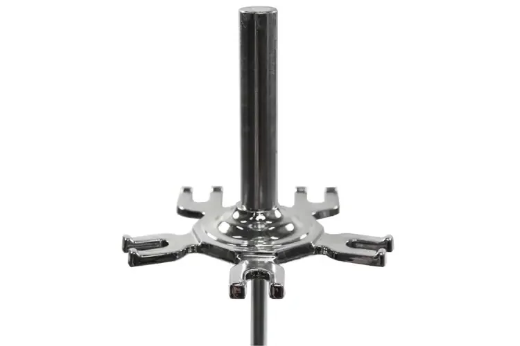 Neoclassic Fireplace Tool Set in Polished Chrome Body Details