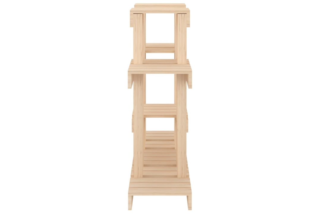 Weather-Resistant Plant Stand Multi-Tier Shelf for Indoor & Outdoor Plants 104.5x25x77.5 cm Made of Solid Wood Pine in Natural