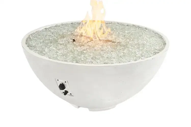 Cove Edge 42" Round Gas Fire Pit Bowl in White