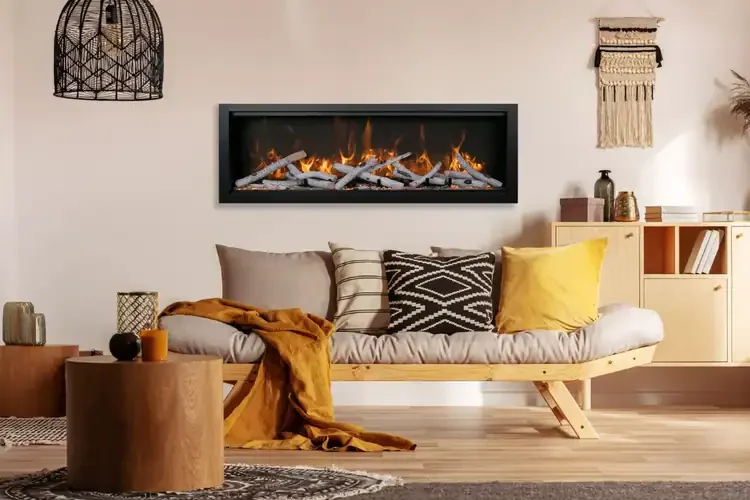 Amantii Symmetry Bespoke 50" Electric Fireplace with Birch Logs