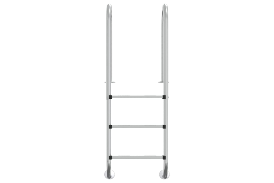 Sturdy Pool Ladder 54 x 38 x 158 cm 304 Stainless Steel with Non-Slip Steps